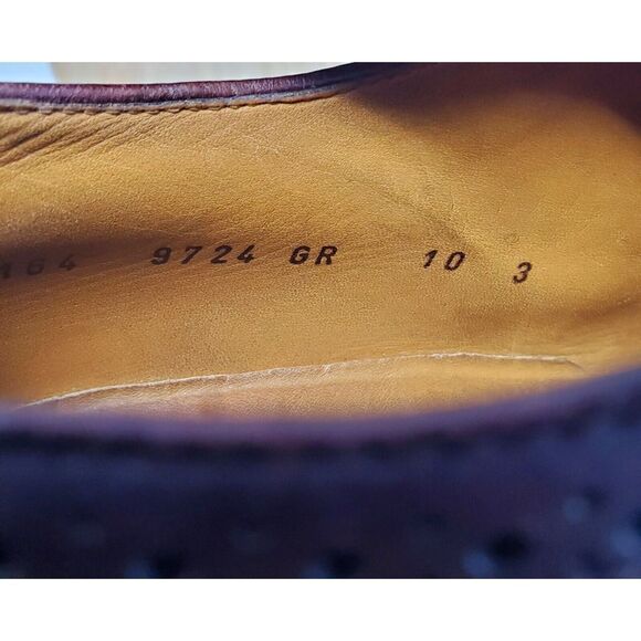 Campanile Shoes Mens 10 Brown Leather Wingtip Derby Full Brogue Medallion Oxford - Picture 12 of 14